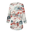 thumbnail image 4 of Yuanlook 3/4 Length Sleeve Tops for Women Crewneck Casual Tunic Tops Loose Fit Shirts Blouses - Red - S, 4 of 5