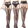 thumbnail image 2 of Intimates Women's Long Tube Suspender Socks Open File Temptation Panties Silk Stockings, 2 of 8