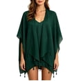 thumbnail image 2 of Hilenly Fringe Kimono Beach Cover Ups for Women Long Cardigan Cover Up with Tassel Swimsuit Coverup, 2 of 8