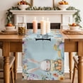 thumbnail image 2 of Table Runner - 72 Inch Long, Easter Kitchen Dining Table Runner Dresser Scarves, Spring Watercolor Bunny Carrots Eggs Flowers Blue Farmhouse Decor for Coffee Tables Wedding Party Banquet, 2 of 8