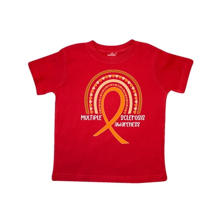 

Inktastic Multiple Sclerosis Awareness Orange Ribbon Rainbow Gift Toddler Boy or Toddler Girl T-Shirt