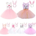 thumbnail image 2 of Vestido tutú de conejito rosa de Pascua para niñas pequeñas, disfraces de Cosplay de conejo blanco para niñas pequeñas, traje de tul para fiesta de cumpleaños, ropa 4-5T Gao Jinjia LED, 2 of 2