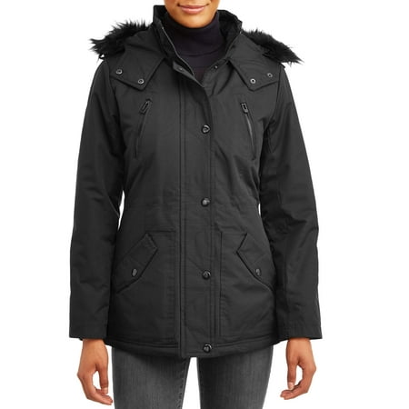 Yoki Women's Fur Collar Hooded Anorak Jacket