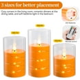 thumbnail image 2 of BAO Flickering Flameless Candles with Remote,Acrylic LED Candles with Embedded Star String,Battery Operated Candle, for Home and Holiday Decoration Set of 3（Orange）, 2 of 9
