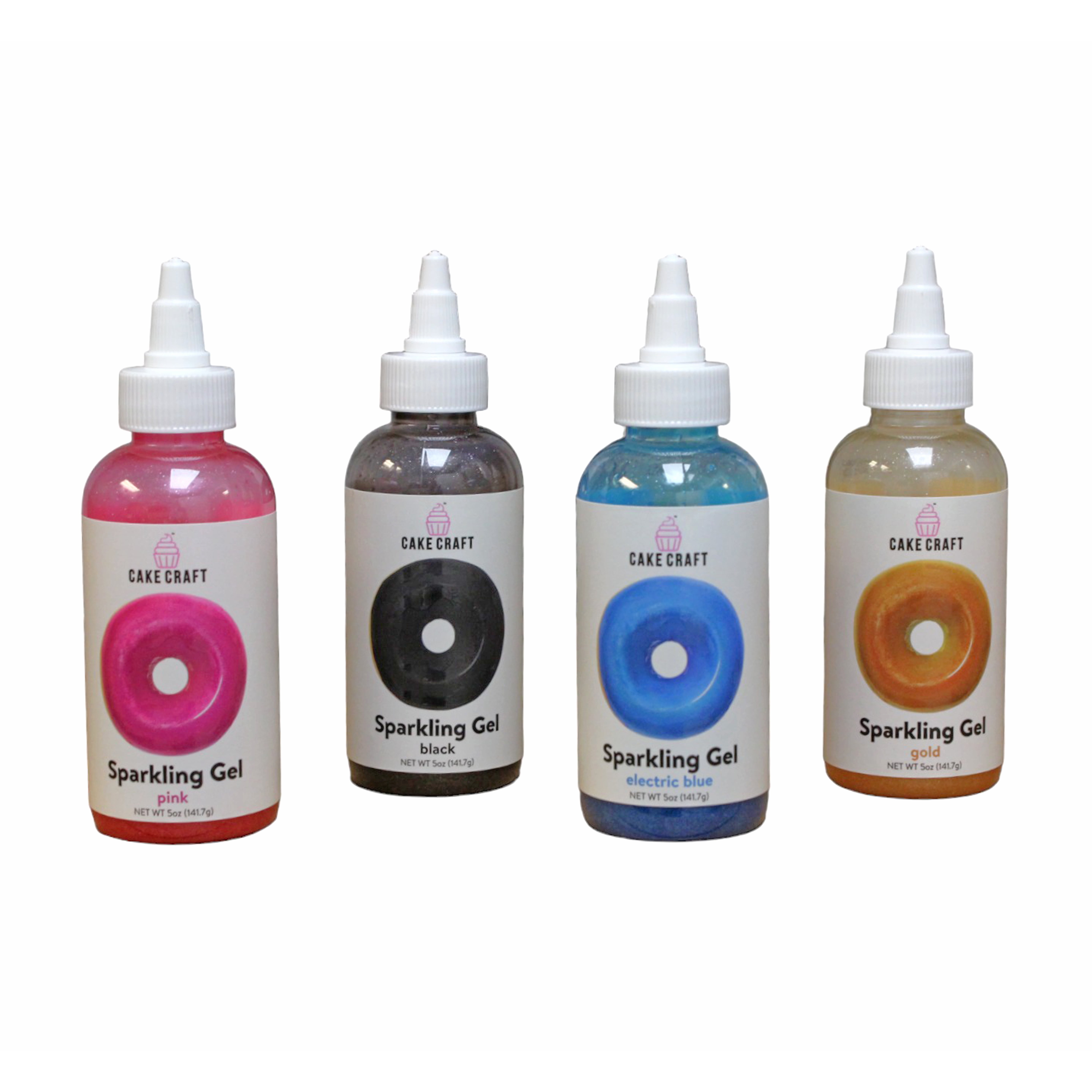 Cake Craft Black Sparkle Gel, Vanilla Flavored Icing, 5 oz. Bottle