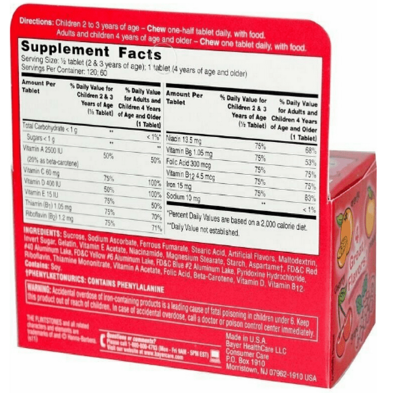 Flintstones Children s Multivitamin with Iron Chewables 60 ct 3 pack