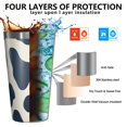 thumbnail image 3 of 16oz Tumblers Cow Pattern Stainless Steel Vacuum Insulated Double Wall Travel Tumbler Cups Mug with Lid and Straw,Cleaning Brush for Coffee,Tea, 3 of 4