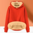thumbnail image 2 of Sweatshirt for Women,Autumn Winter Solid Color Velvet Hoodie Lady,Plus Size Sweatshirts for Women,Size:4XL, 2 of 4