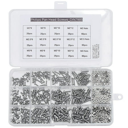 

480PCS Set 304 Stainless Steel Round Head Pan Head Machine Screw M2M2.5M3 GB818