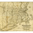 thumbnail image 2 of Vintage Maps 28x26 White Modern Wood Framed Museum Art Print Titled - Massachusetts Connecticut and Rhode Island and parts of New Hampshire and New York, 2 of 4