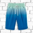thumbnail image 2 of Plebaso Men's Stylish Shorts Gradient Color Summer Beach Shorts Drawstring Casual Knee Length Shorts, 2 of 3