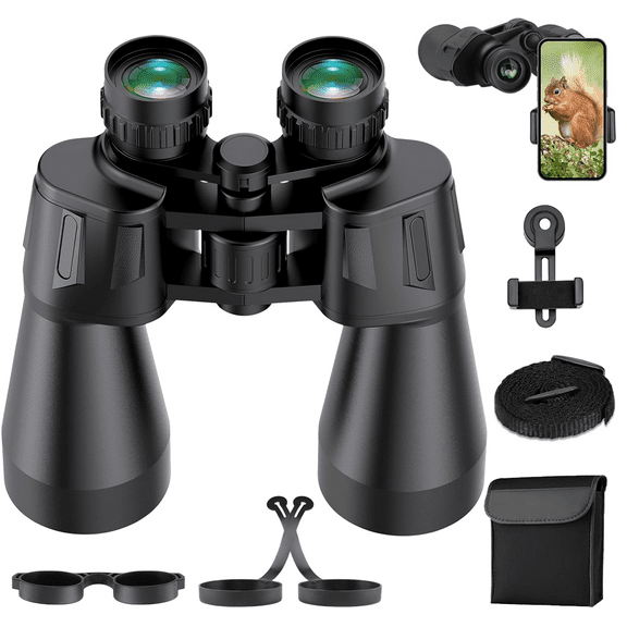 TEIPUERY 10X50 Binoculars for Adults,High Powered Waterproof Binoculars for Bird Watching Hunting Camping Football Games Travel Stargazing with Carrying Bag