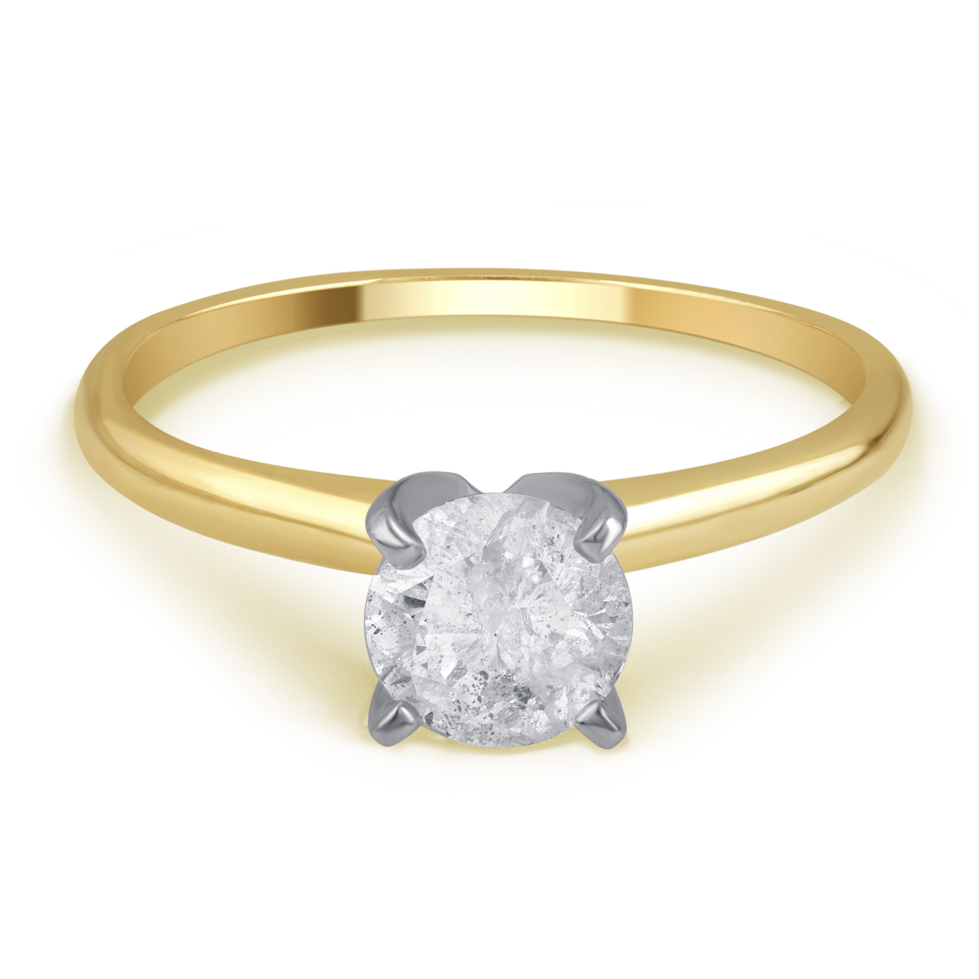 0.5 Carat T.W. Round White Diamond 14kt Yellow Gold Solitaire Ring