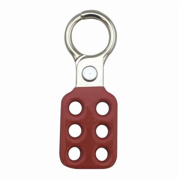 Condor Lockout Hasp, 1 in Opening Size, Snap-On, 6 Lock, Red 7545