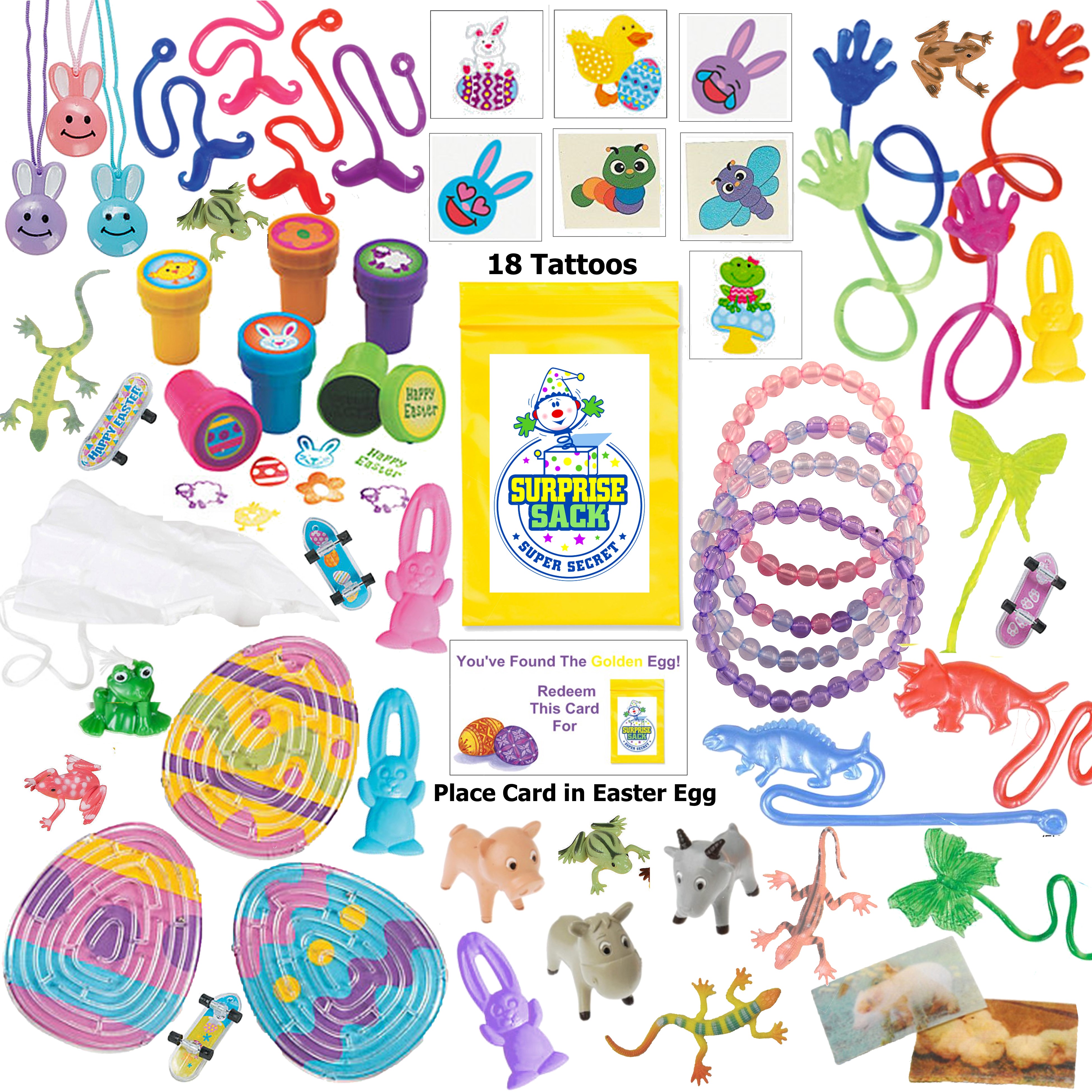 66 Pc Easter Egg Hunt Fillers/Stuffers Small Easter Toy Assortment