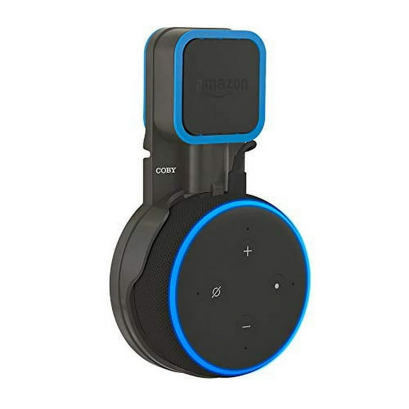 Coby Speaker Wall Mount for Third-Generation Echo Dot Voice Assistant (Smart Speaker Not Included), Cable-Management Wall Mount for AC Power Outlets, Nonslip Device Grip, Lightweight and Portable