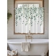 thumbnail image 4 of Eucalyptus Leaf Sage Green Bathroom Window Curtain, Spring Weeping Leaves Botanical Light Filtering Coffee Kitchen Curtains, Bedroom Living Room Curtains 2 Panel 84"x45", 4 of 6