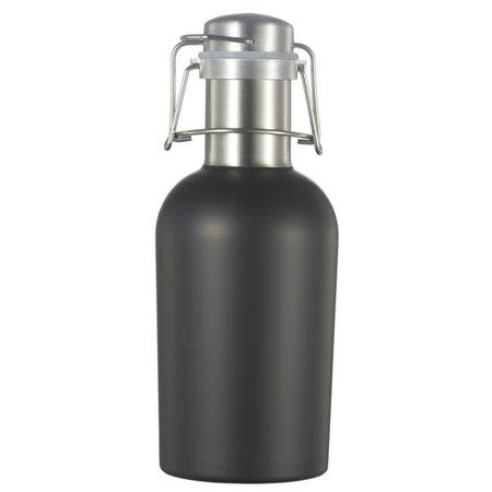 

32 oz Beer Growler with Engraving Vacuum Bottle Black Matte