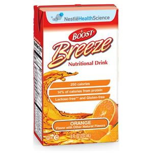 Case Supplement - Resource Breeze Nutritional Supplement Orange Flavor 8 oz. Brik Pak -Case of 27