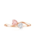 thumbnail image 3 of Rosec Jewels Certified Lab Grown Pink White Diamond Promise Ring - Toi Et Moi Ring (1 Carat, VVS Grade) - Gift for Valentines, 10K Rose Gold, US 6.00, 3 of 7