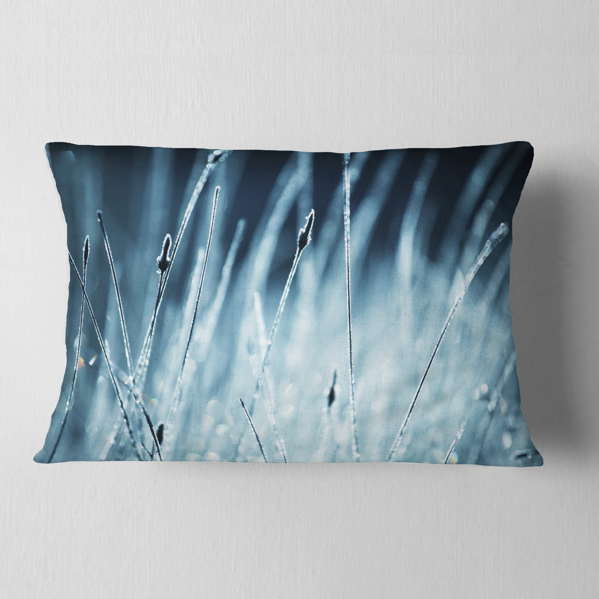 Designart 12" x 20" White Polyester Throw Pillow