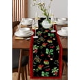 thumbnail image 4 of Table Runner Dresser Scarves 70 Inch Long, Farm Fruit Cherry and Leaves on Black Linen Dining Table Runners Retro Lines Pattern on Red Tabletop Scarf for Wedding Holiday Party Kitchen, 4 of 7