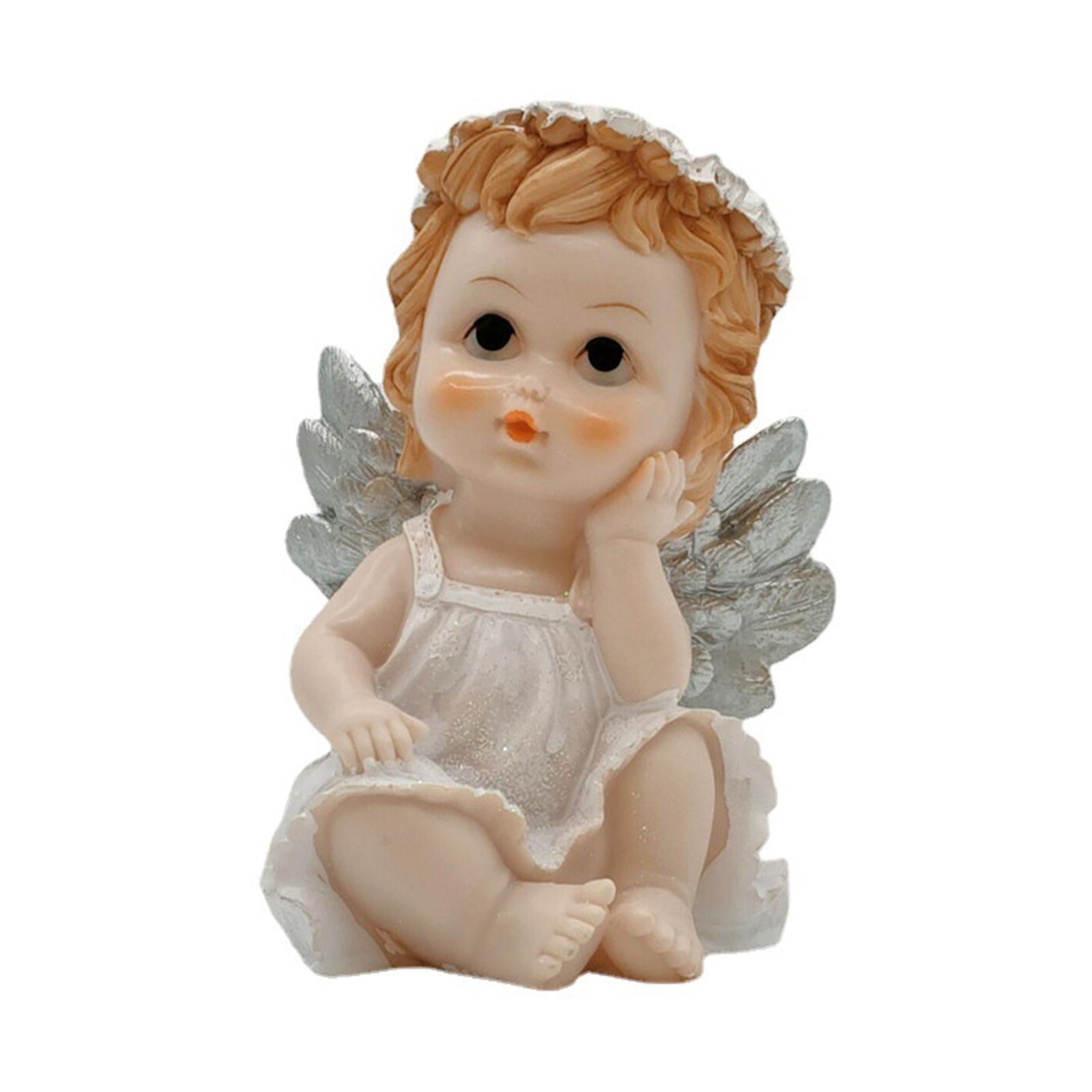 WLPZXP Angel Wing Figurine Cherub Sculpture Girl Statue Garden Memorial Indoor Tabletop Single Hands