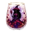 thumbnail image 2 of Halloween Glass Cups, Witch Glass Cup, Autumn Glass Cup, Witchcore Glass, Purple Witch Pattern Stemless Clear Glass, for Spooky Season Daily Drinking, Halloween Party Serving,, 2 of 6