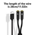 thumbnail image 2 of Multifunction Type C to 2 3.5mm Sound and Microphones Converters Cable for Notebook Tablet, 2 of 8