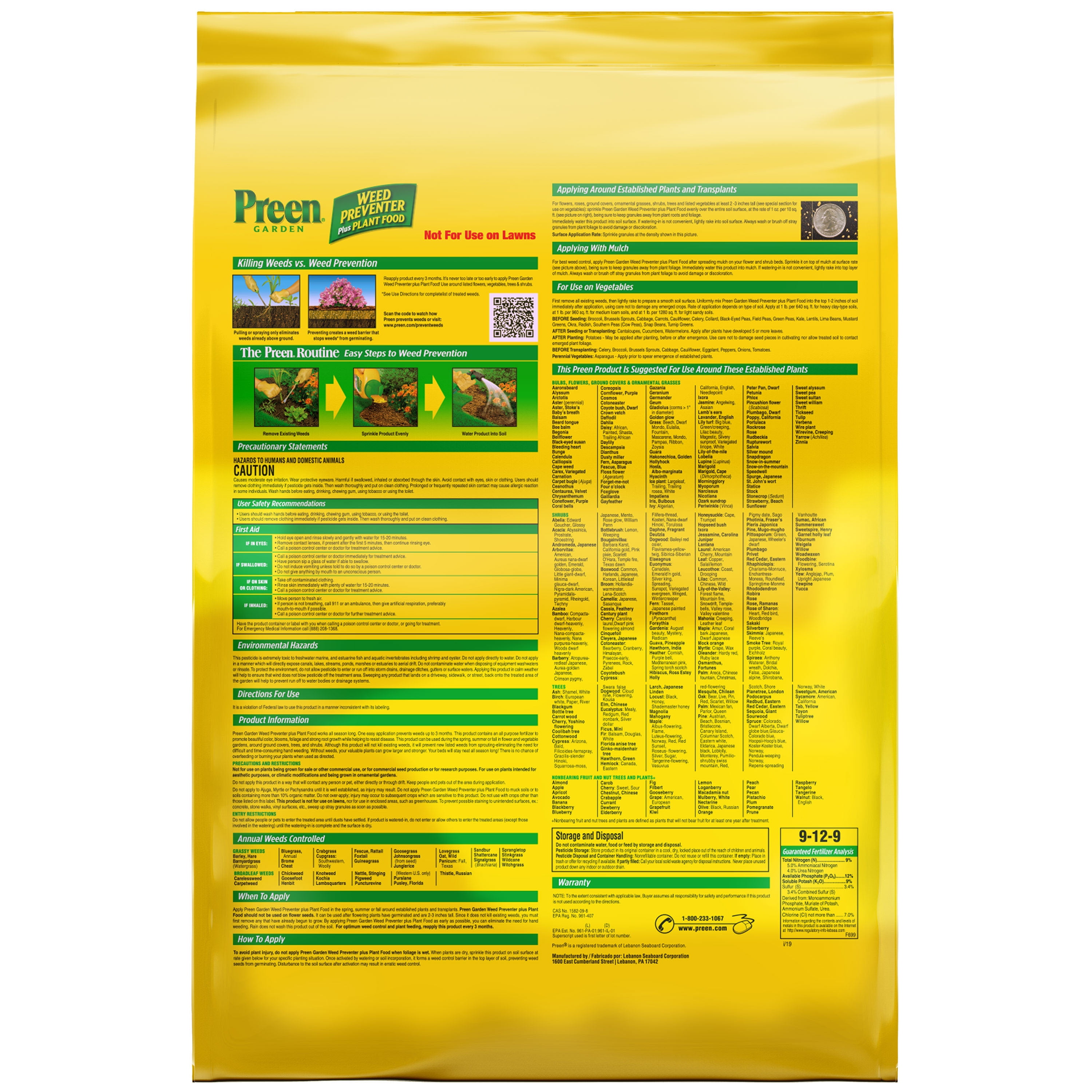 Preen Garden Weed Preventer Plus Plant Food Fertilizer 31.3 lb. Bag - Covers 5,000 Sq. ft.