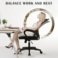 thumbnail image 3 of YRLLENSDAN 360 Degree Swivel and 360 Degree Rotation Office Desk Chair, Black, 3 of 8