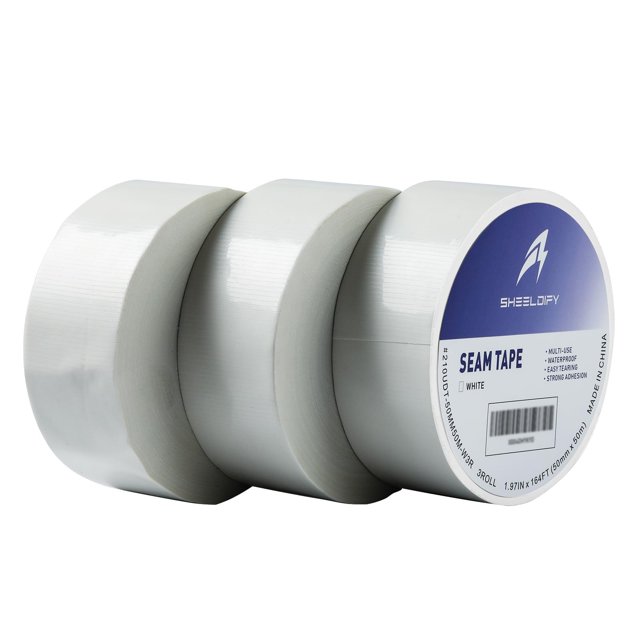 Seam Tape Sheeldify, 5 cm x 50 m, cinta adhesiva blanca, paquete de 3