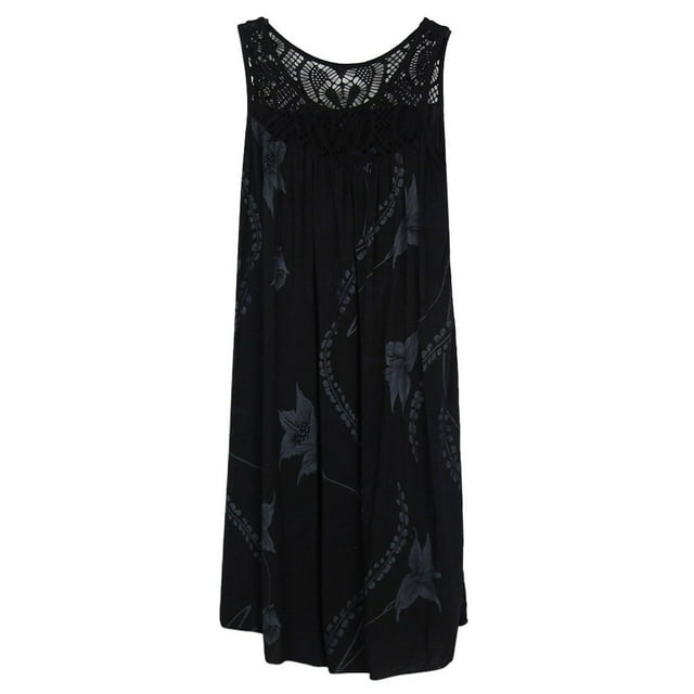 Birdeem Robe Sans Manches à Col Rond en Dentelle Imprimée pour Femmes Printemps/été