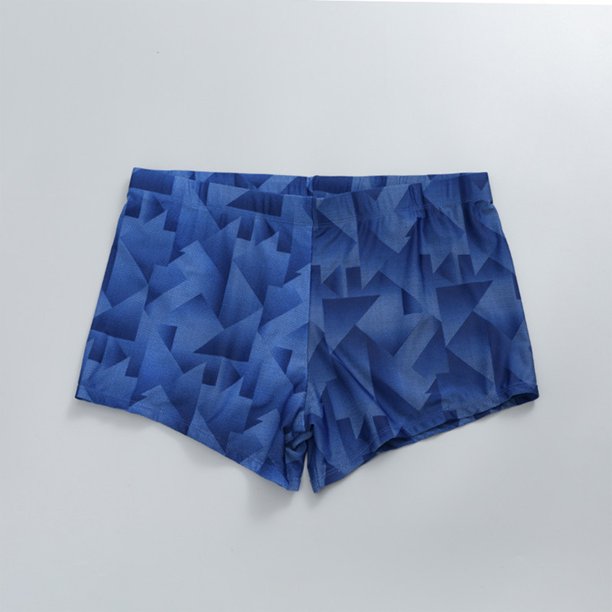 Augper 6-14 Years Men's Flat Corner Swimming Pants Four Corner Swimming Pants Printed Swimsuit