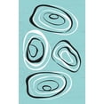 thumbnail image 2 of Aesthete 13x18 Gold Ornate Wood Framed with Double Matting Museum Art Print Titled - Water Circles Cyan, 2 of 4