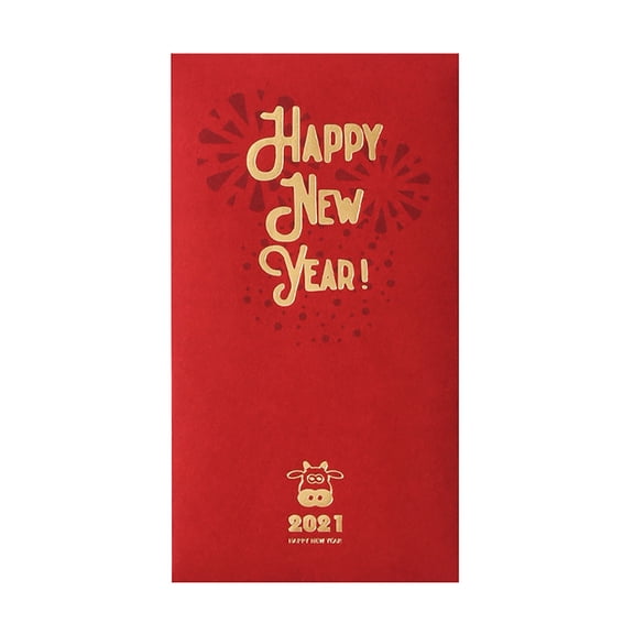 Pompotops Clearance Sales Red Envelope Gift Card Bag 2021 With Gold Foil Hot Stamping Chinese New Year