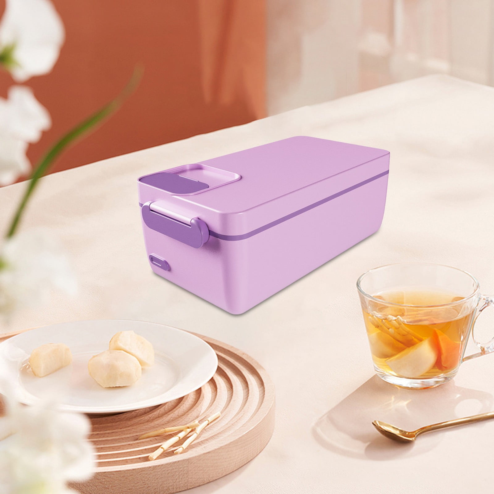CasaChic 40W Cordless Rechargeable Heated Lunch Box - Stainless Steel Detachable Inner Container, 1L Capacity - Fast Heating, No Water Injection & Leakproof for Outdoor Camping & Office