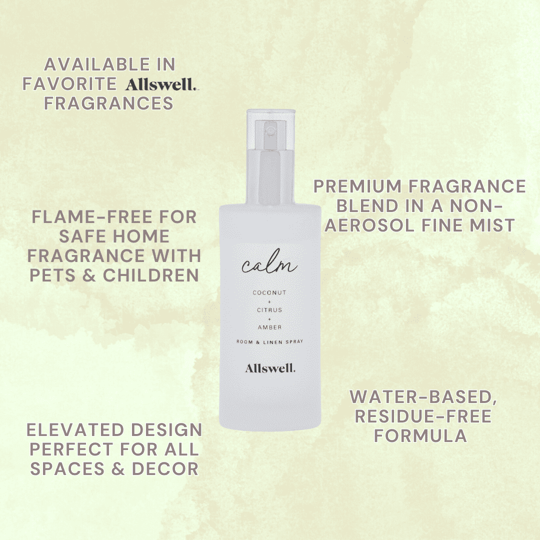 Allswell Calm (Coconut + Citrus + Amber) Scented Room and Linen Spray 3.4 Fl Oz (100mL).