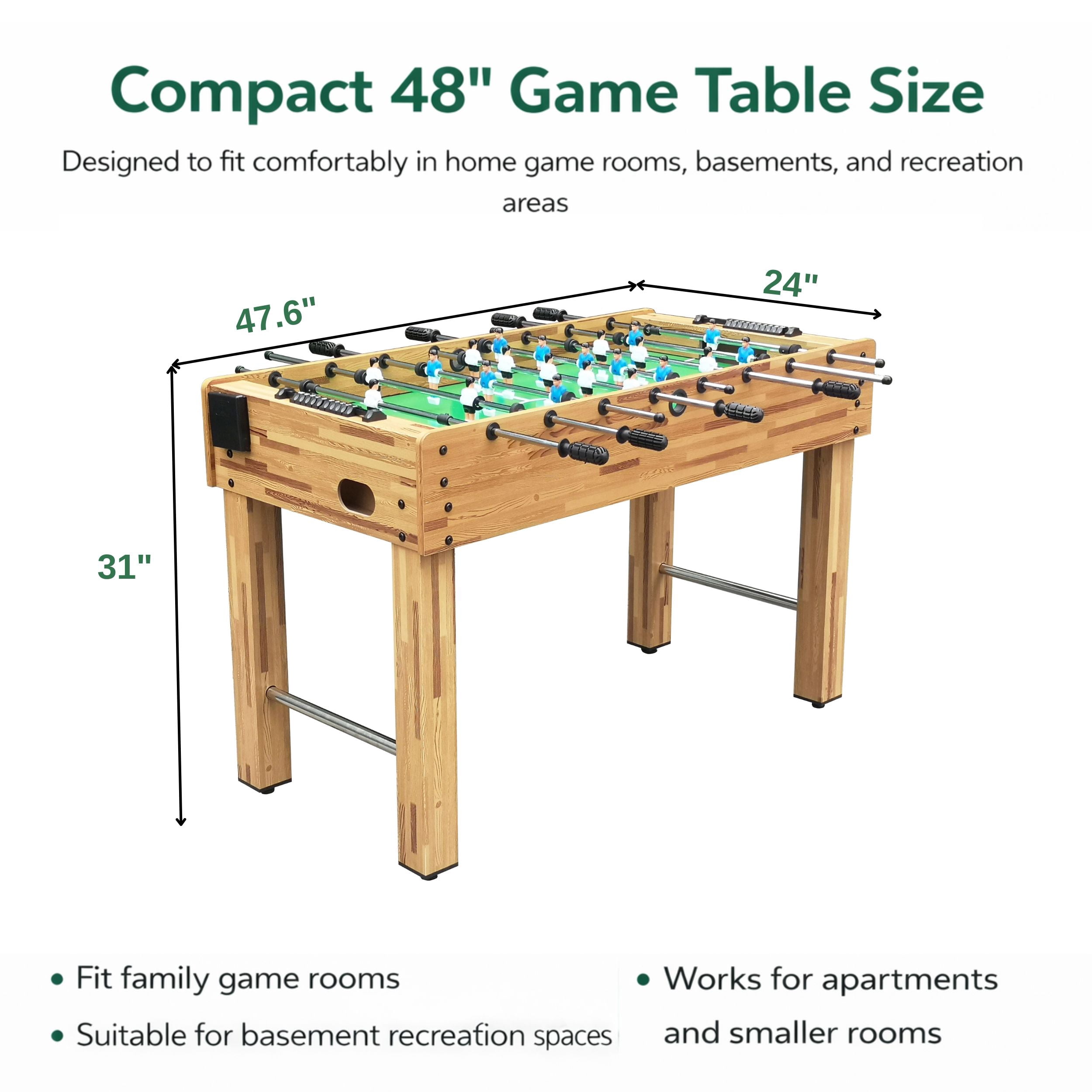 GOMYHOME 48" Foosball Table Game Table with MDF Cabinet and Steel Rods