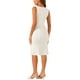 thumbnail image 3 of INSPIRE CHIC Vestido Elegante Sin Mangas de Tweed con Cuello Barco para Mujeres Blanco M, 3 of 6