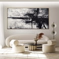 thumbnail image 3 of Large black and white abstract art, handmade textured acrylic canvas painting, minimalist home wall decor, white contemporary art,(41*81cm)16*32 Inches,Unstretched,Frameless, 3 of 4