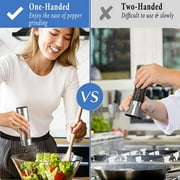 AsFrost Electric Salt and Pepper Grinder Set USB Rechargeable with Adjustable Coarseness Stainless Steel Automatic Salt n Pepper Mill Grinders Refillable with light