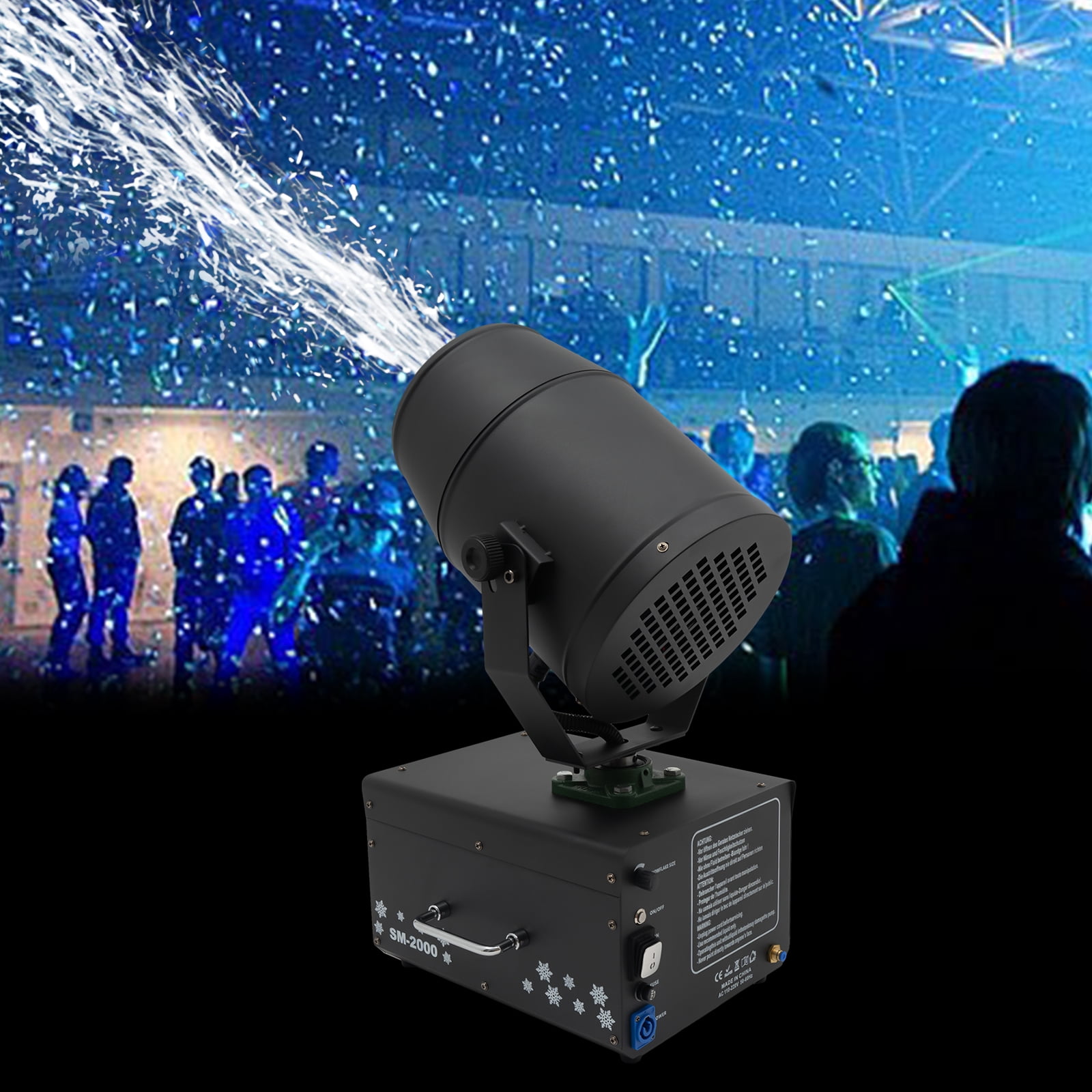 2000W 110V Black Shaking Head Jet Foam Machine Party Snow Foam Machine for Stage Wedding, Christmas