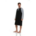 thumbnail image 5 of London Polo Mens Nightshirt - Cotton Long Sleeve Lounge, Sleep Henley Shirt Pajama, Mens Nightgown/Big Sleeping Top, Black/X-Large, 5 of 6