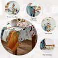 thumbnail image 5 of Orange Blue Pumpkin Fall Table Cloth Waterproof Tablecloths, Thanksgiving Eucalyptus Leaves Tablecloth Dining Table Cover for Kitchen Party Tabletop Outdoor, Rectangle Tablecloth 54x108 Inch, 5 of 9