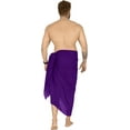 thumbnail image 3 of HAPPY BAY Men's Pareo Regular Swimsuits Sarong Long Swim Beach Wrap One Size Violet, Solid Summer Vacation Aloha, 3 of 4