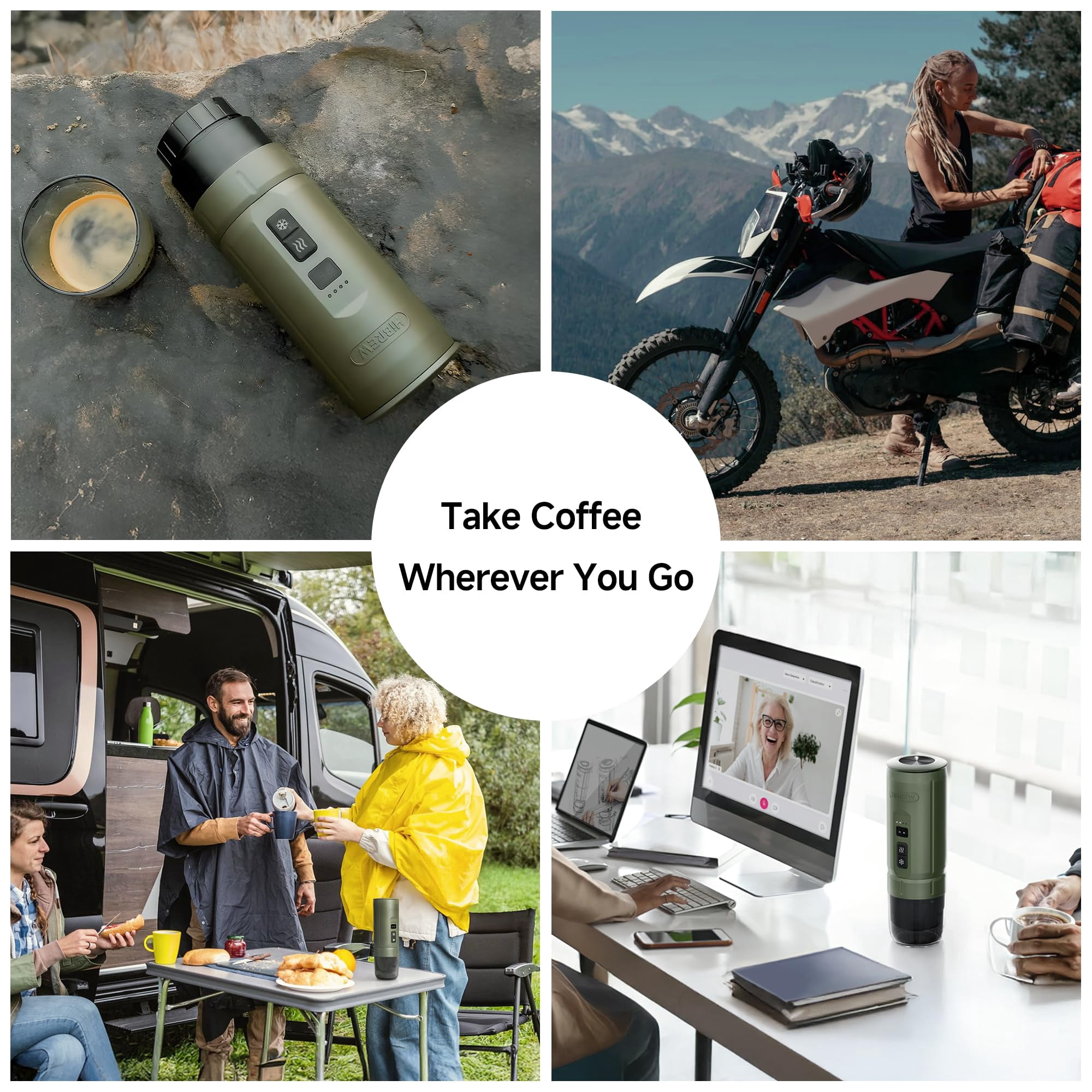 HiBREW H4C Portable Espresso Machine, 20Bar Wireless Coffee Maker for Travel, Car and Home
