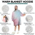 thumbnail image 5 of Pastel Floral Watercolor Pattern Wearable Oversized Blanket,Wearable Blanket Hoodie for Adults,Cozy Hooded Blankets with Super Pockets,Super Warm Fuzzy Pullover for Women & Men, 5 of 6