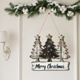 thumbnail image 4 of Wooden Christmas Tree Wall Hanging - Set of 3 Natural Wood Holiday Signs for Mantel, Door & Tree Decor, Farmhouse Style Winter Festival Ornament, 4 of 4