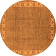 thumbnail image 1 of Ahgly Company Indoor Round Oriental Orange Traditional Area Rugs, 4' Round, 1 of 4